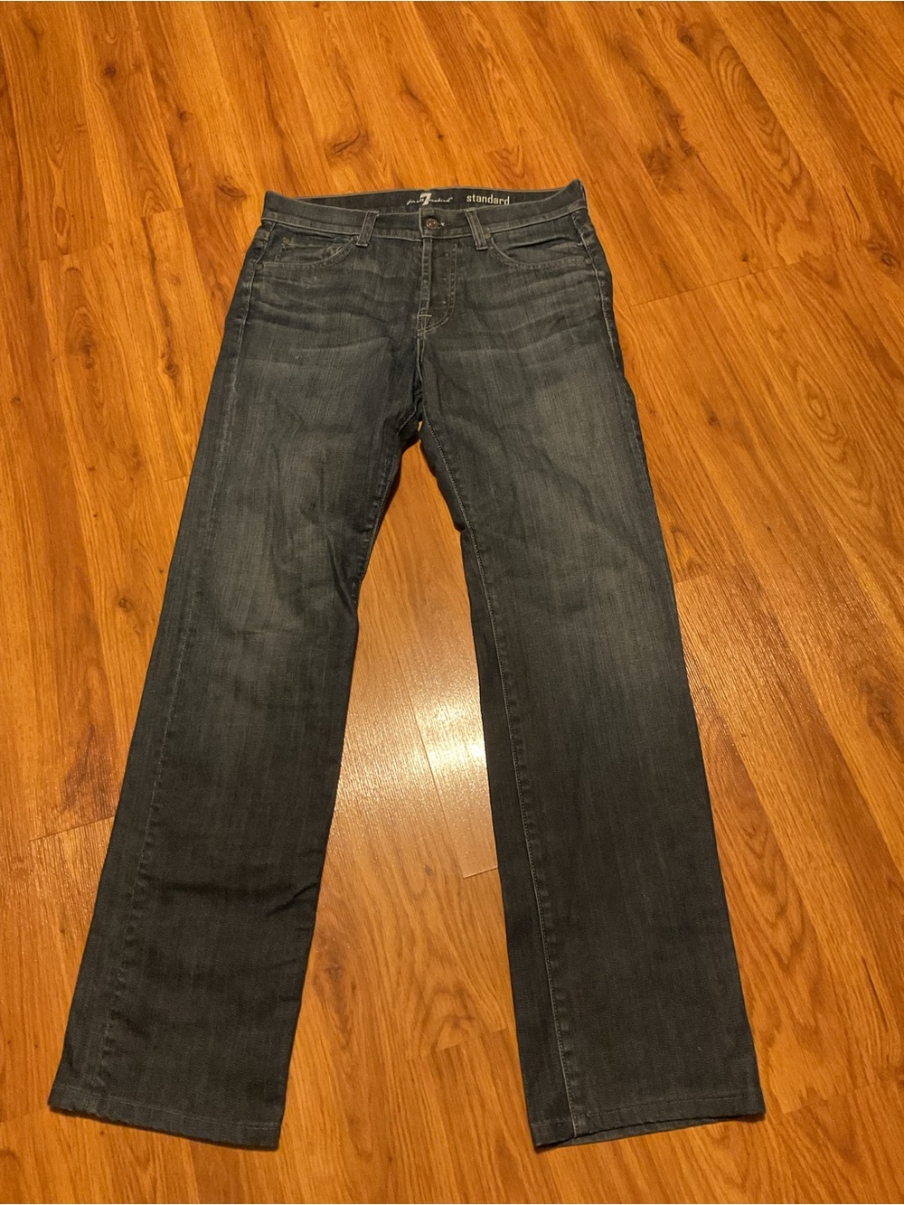 7 For All Mankind Standard Straight Leg Blue Jeans Mens Size 31 Button Fly